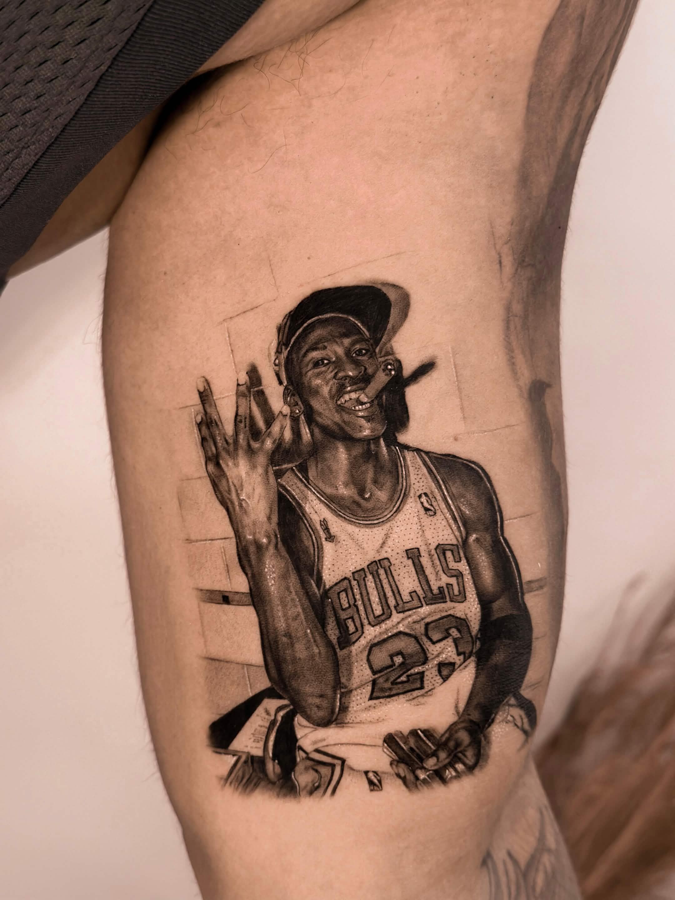 Michael Jordan, micro  realismo com muita riqueza de detalhes.